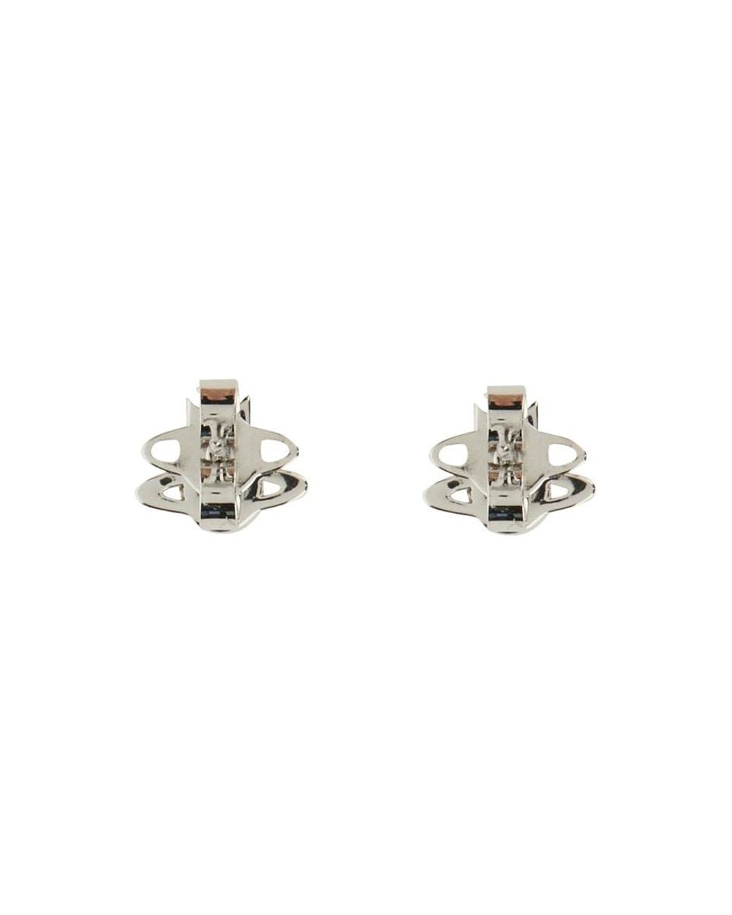 Vivienne Westwood White London Orb-Plaque Earrings