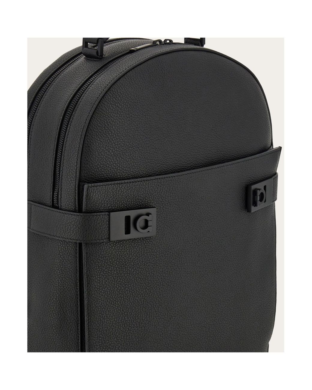 Ferragamo Black Ferragamo Gancini-Buckles Zip-Around Backpack for men