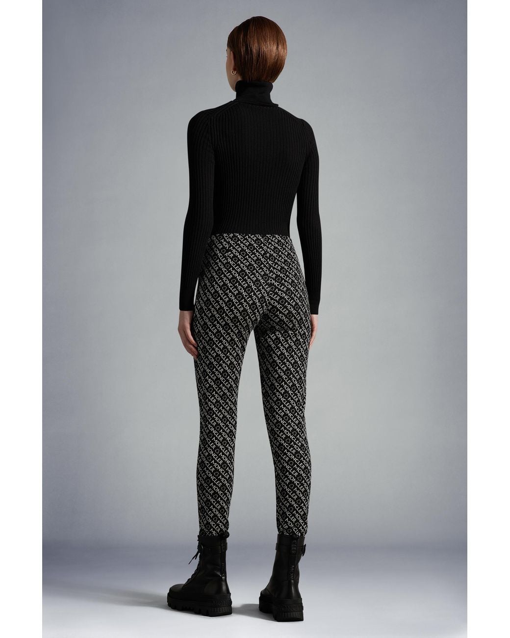 Moncler Black Logo Print Leggings