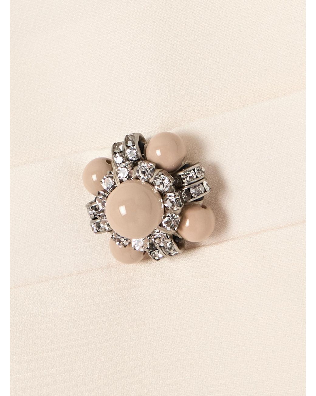 Valentino White Button Embellished A-Line Mini Skirt