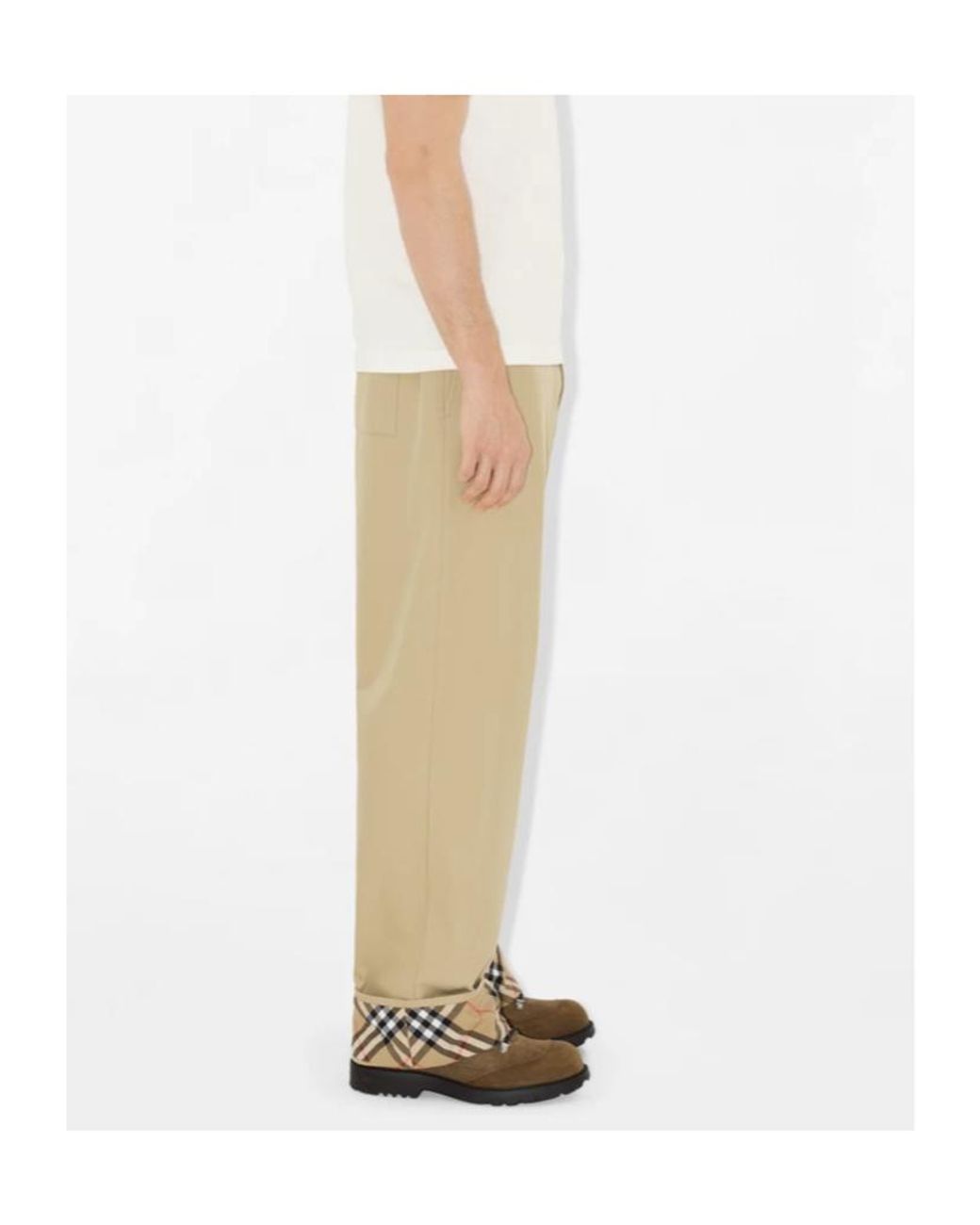Burberry Natural Gabardine Trousers for men