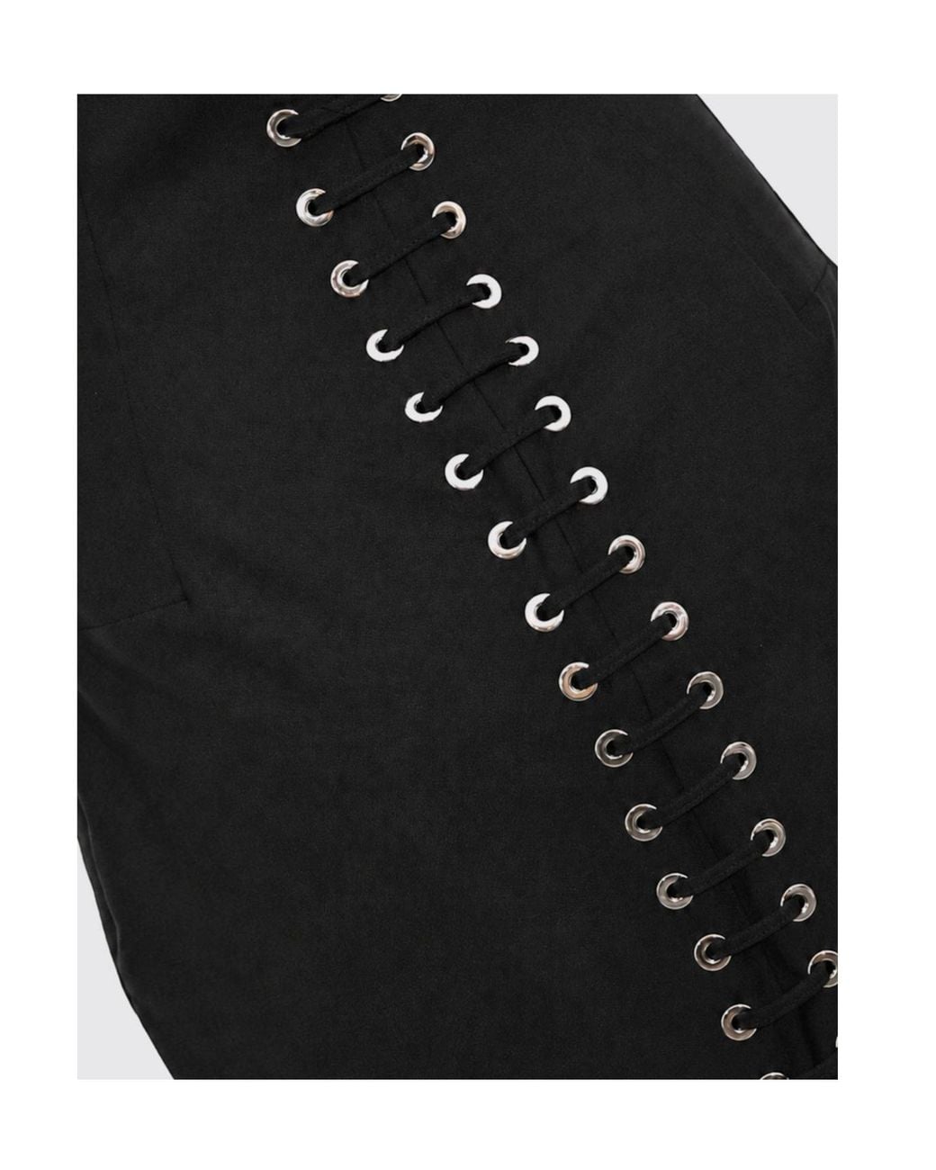 Pinko Black Lace-Up Midi Dress