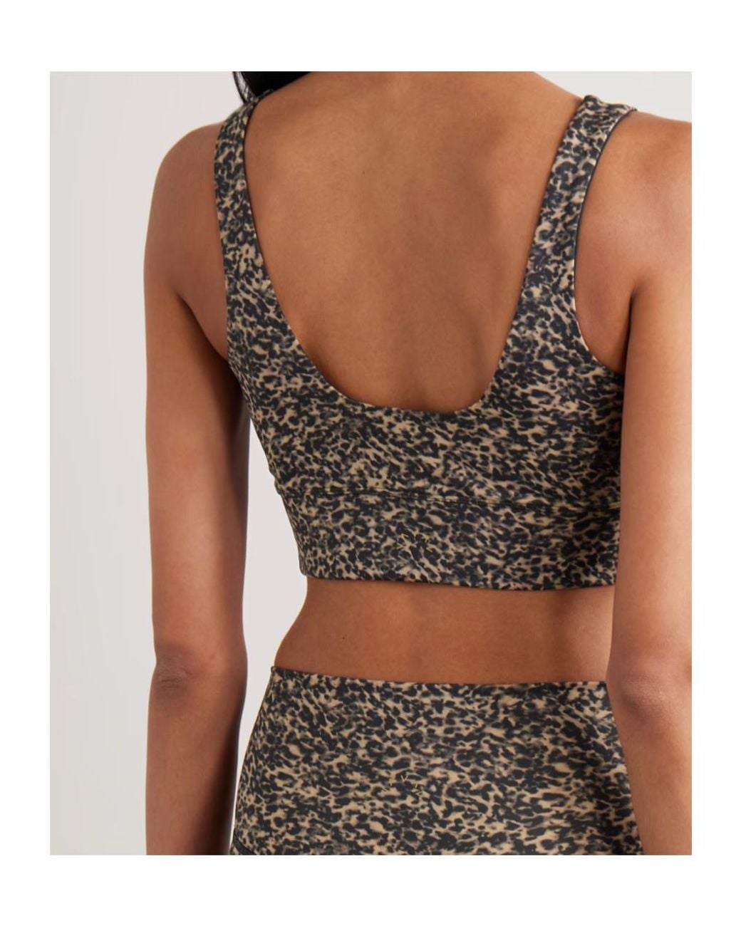 Varley Gray Cori Leopard-Print Freesoft Jersey Sports Bra