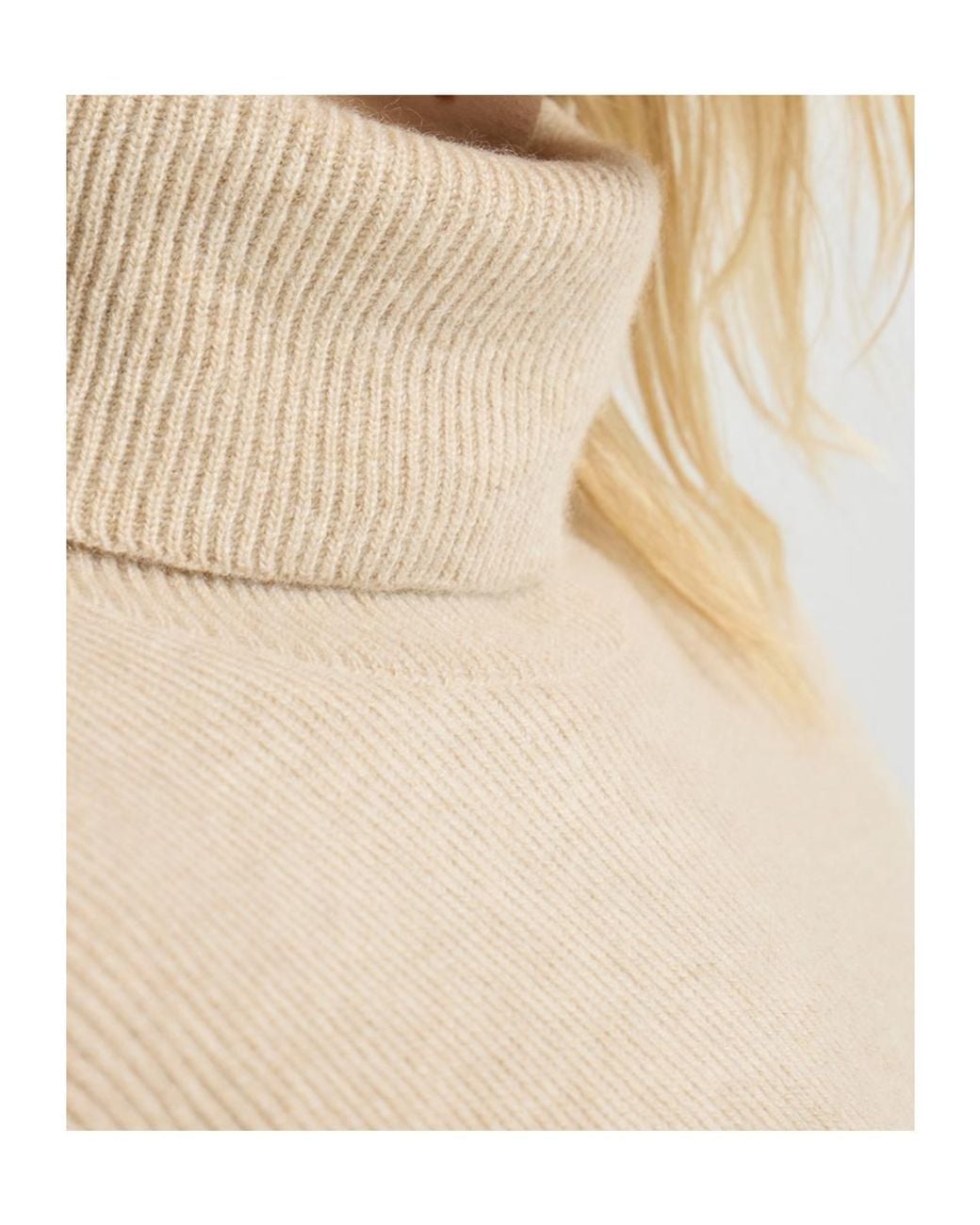 Brunello Cucinelli Natural Cashmere English Rib Knit Turtleneck Sweater