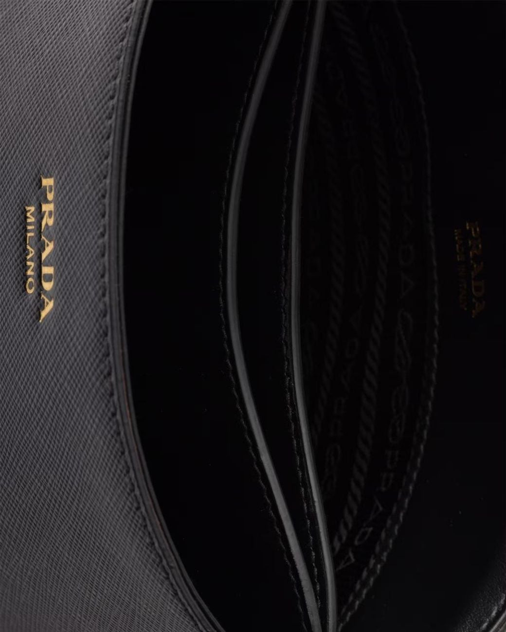 Prada Black Saffiano-Leather Mini Bucket Bag
