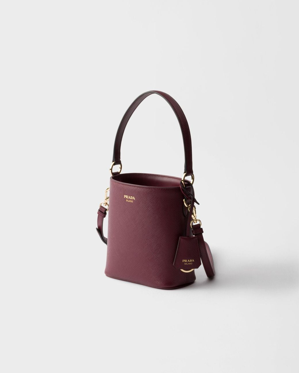 Prada Red Saffiano Leather Mini Bucket Bag