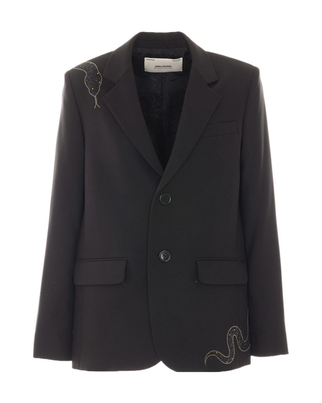 Zadig & Voltaire Black Vanille Strass Snake Blazer