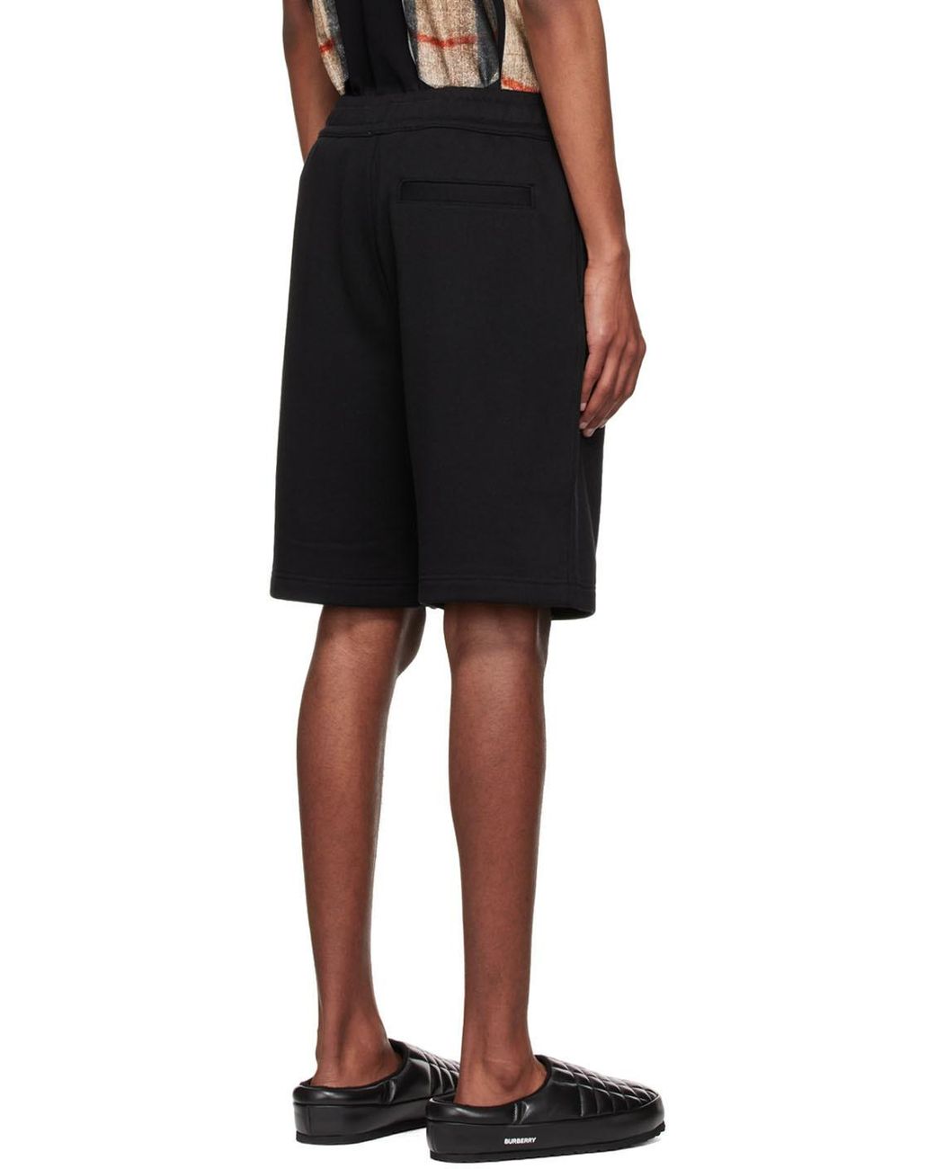 Burberry Black Logo Print Elasticated-Waist Shorts for men