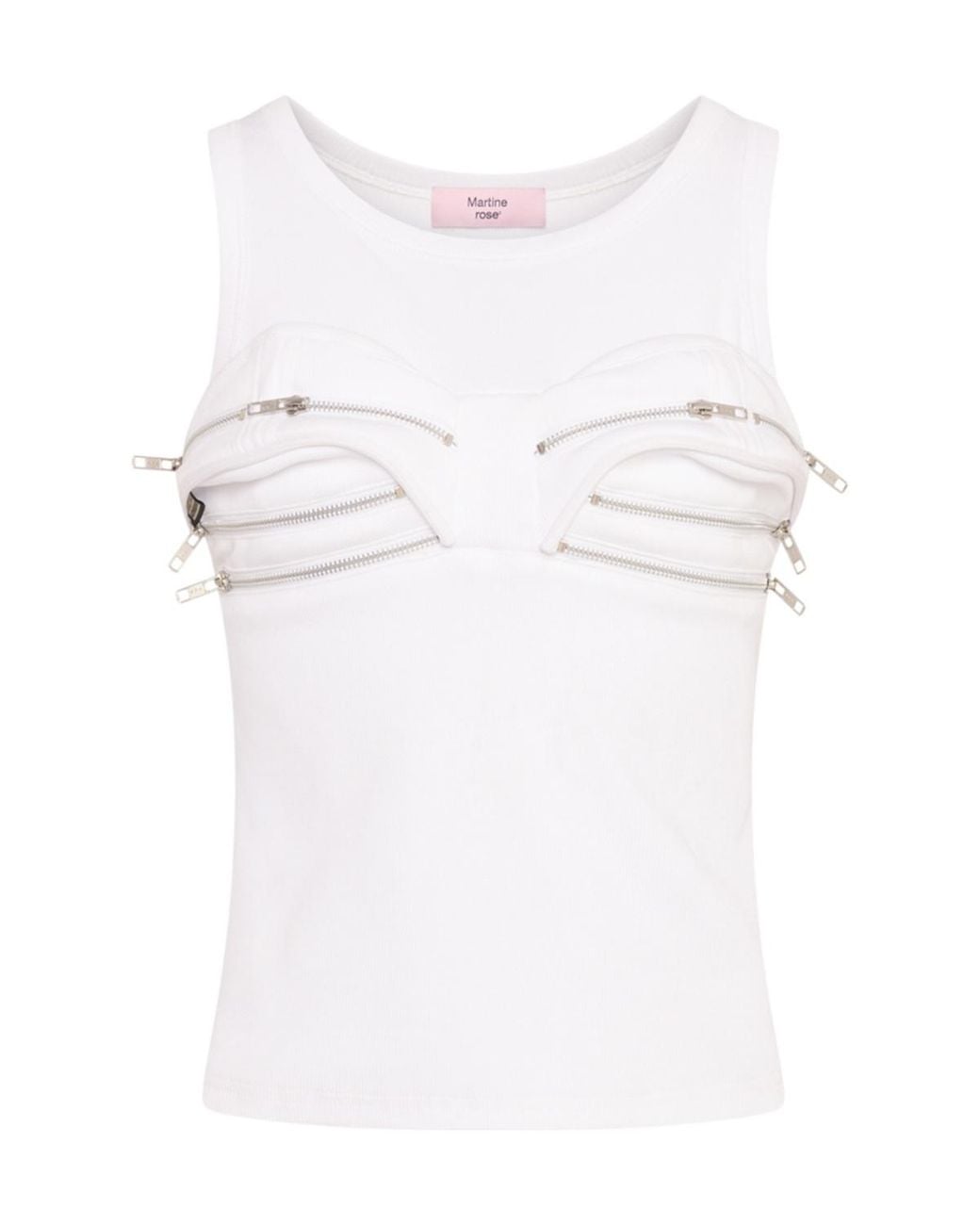 Martine Rose White Zip Tank Top