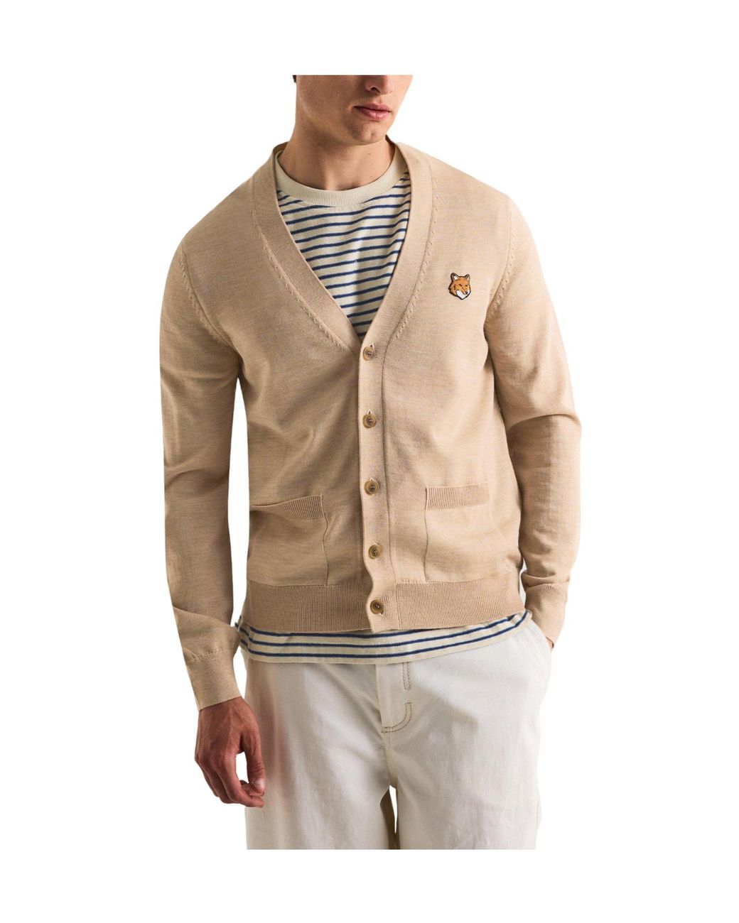 Maison Kitsuné Natural Lightweight Cardigan for men