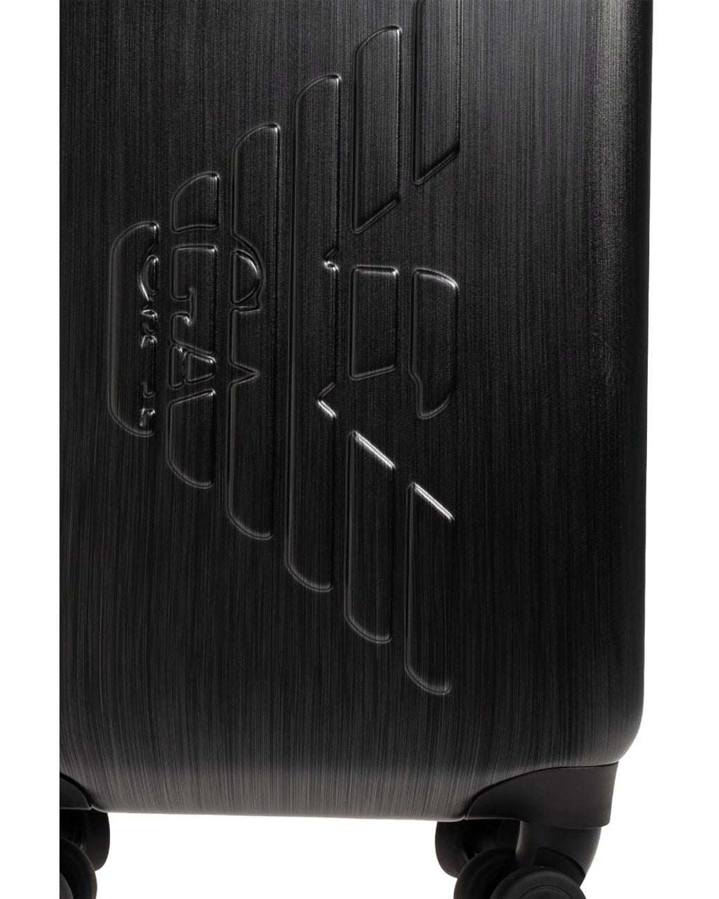 Emporio Armani Black Logo-Embossed Suitcase for men