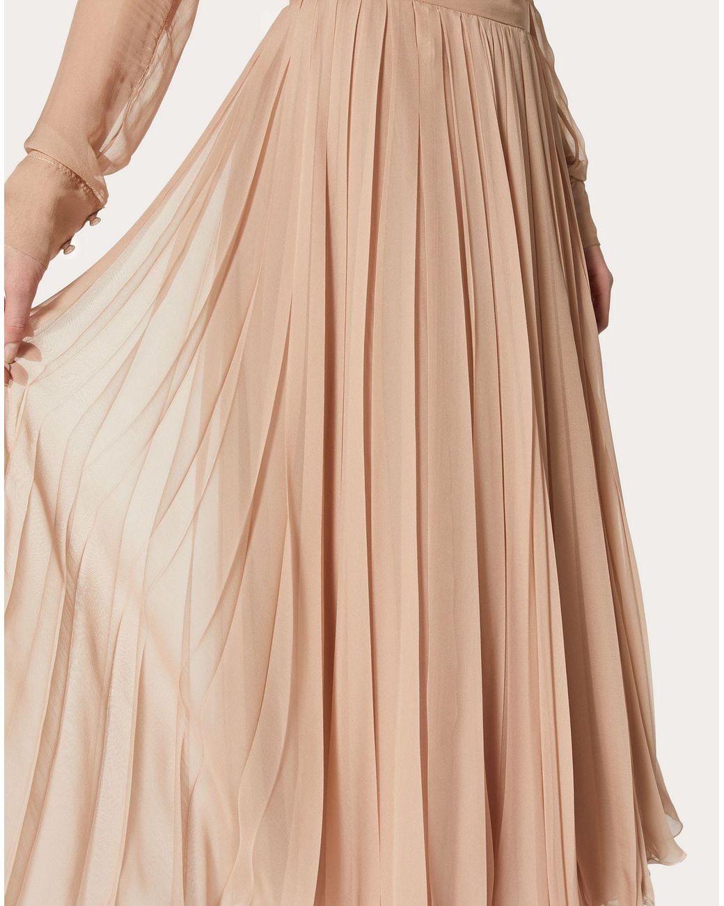 Valentino Natural Pleated Mid-Length Skirt