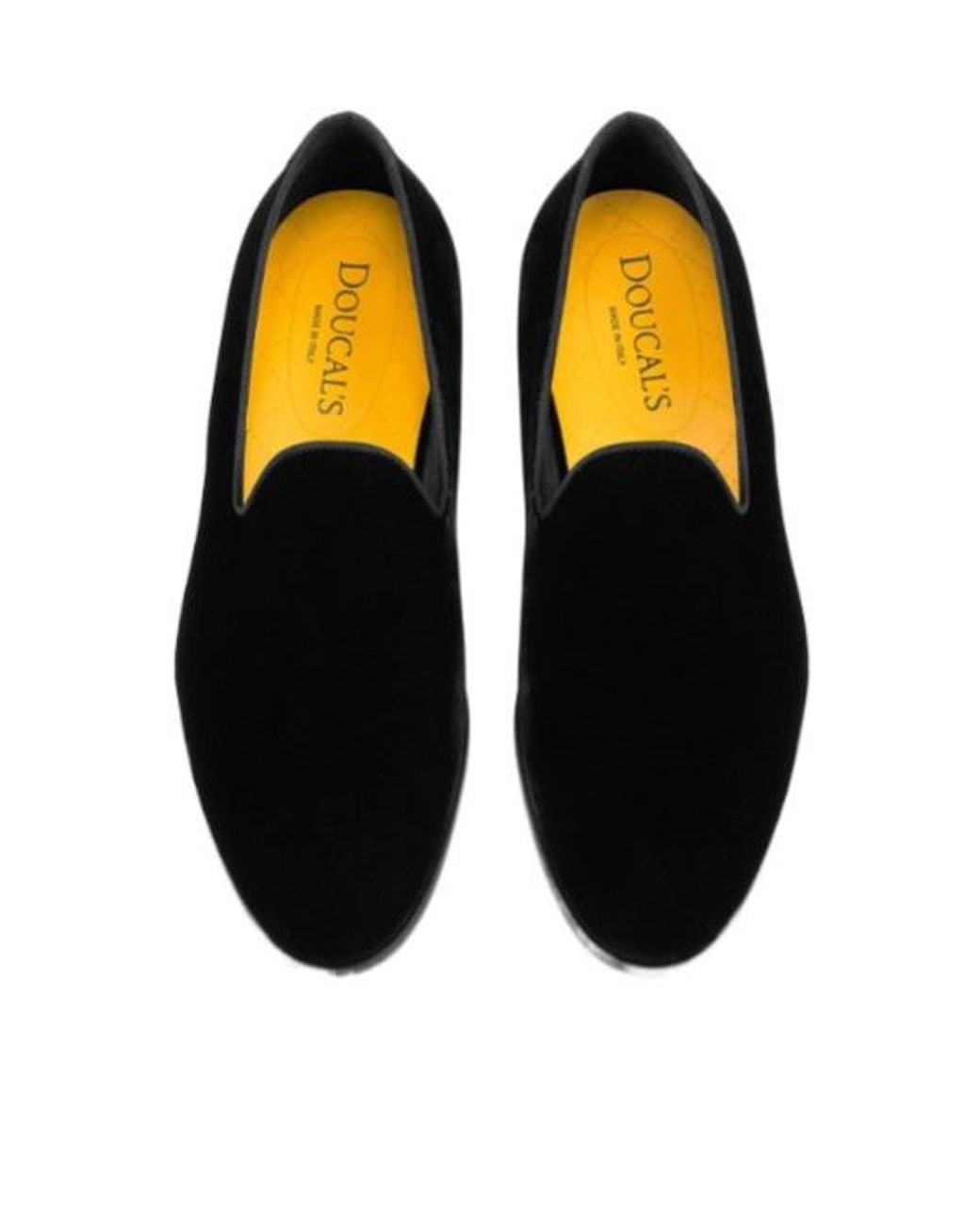 Doucal's Black Velvet Loafers for men