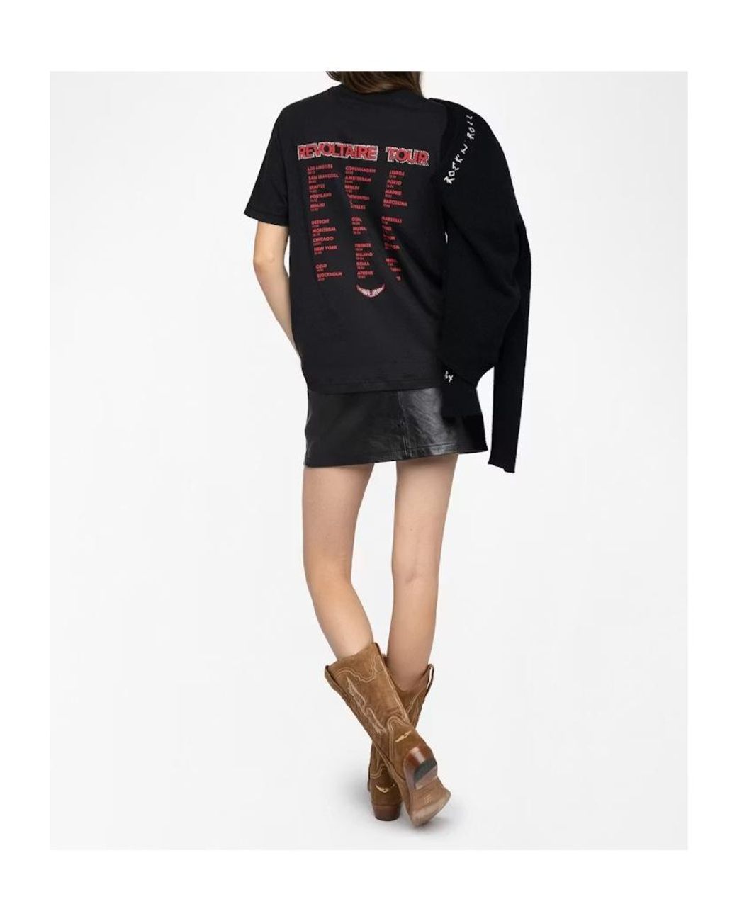 Zadig & Voltaire Black Edwin Heart Graphic T-Shirt for men