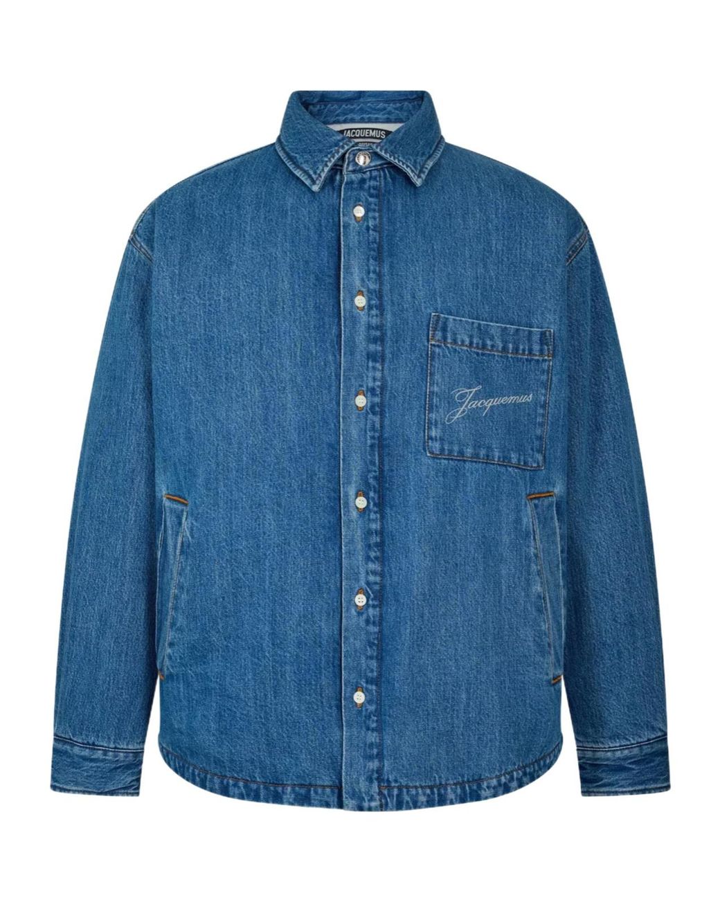 Jacquemus Blue Long-Sleeved Denim Shirt for men