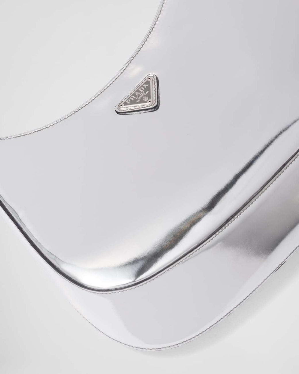 Prada White Cleo Brushed Leather Shoulder Bag