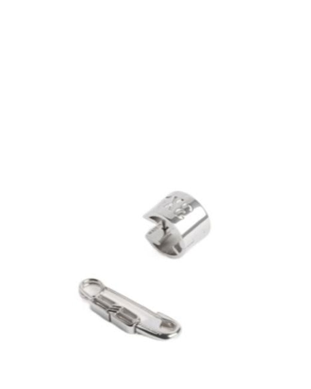 Balenciaga White Diy Pin Earrings for men