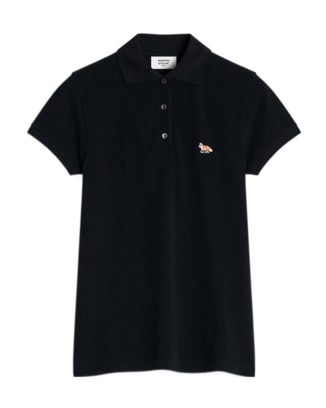 Maison Kitsuné Black Maison Kitsuné Baby Fox Patch Polo Shirt