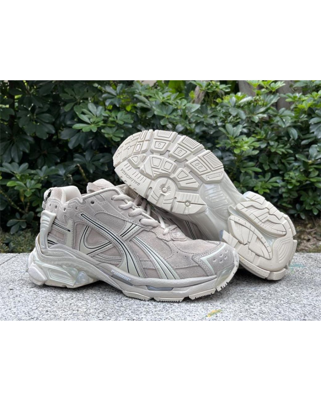Balenciaga Gray Runner Lace-Up Sneakers for men