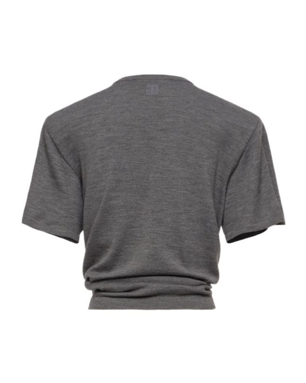 Magda Butrym Gray Knotted Front Knitted Top