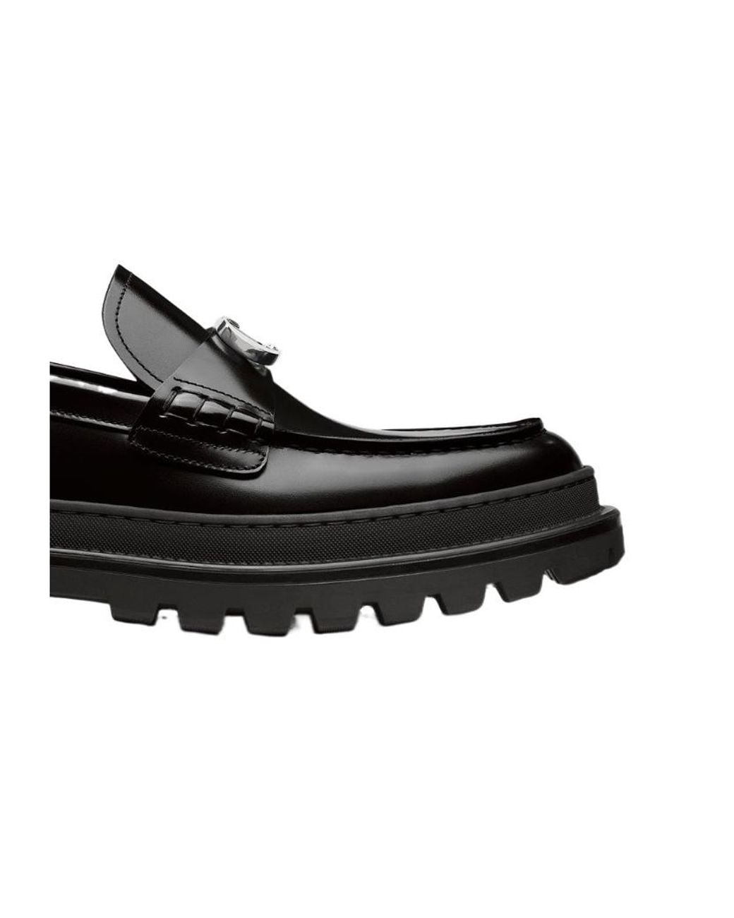 Dior Black Round Head Loafer Shoes for men