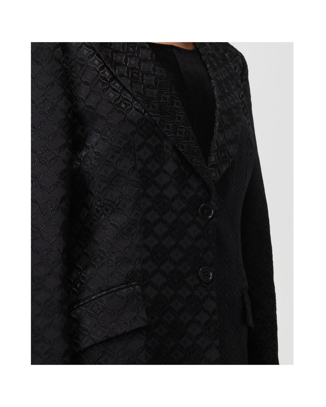Alberta Ferretti Black Stretch Damask Jacket