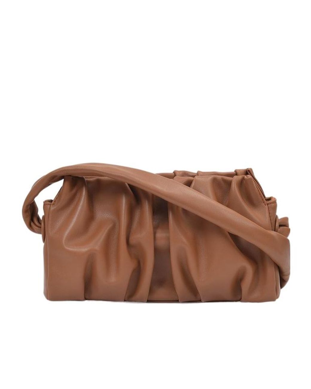 Elleme Brown Elleme Ruched Detail Vague Shoulder Bag