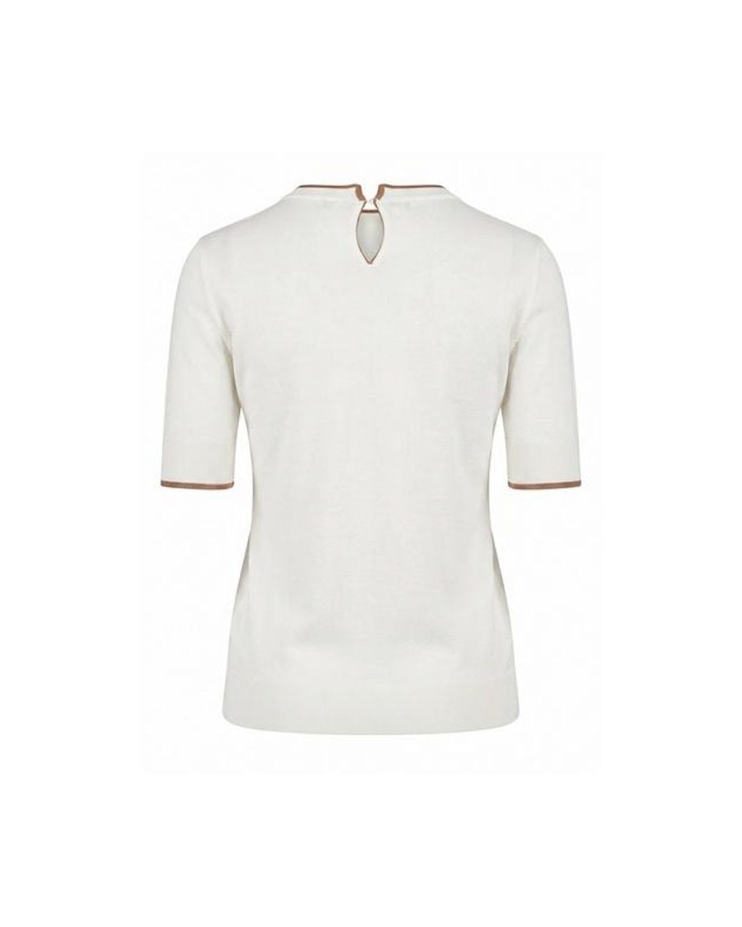 Max Mara White Contrast-Trim Short-Sleeve Top