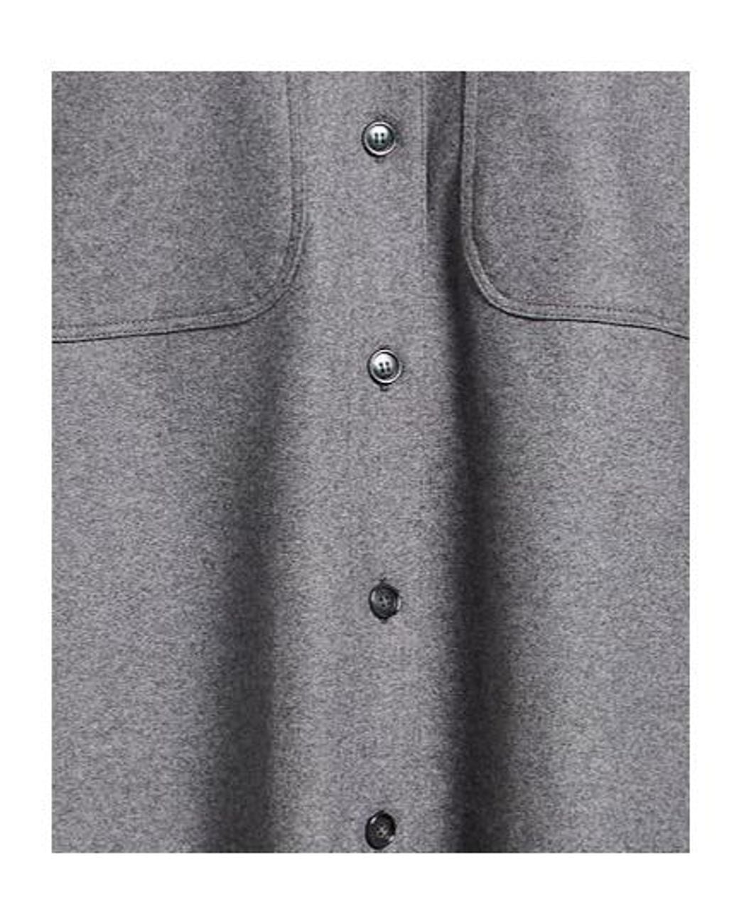 Max Mara Gray Solidcolor Wool Shirt Jacket