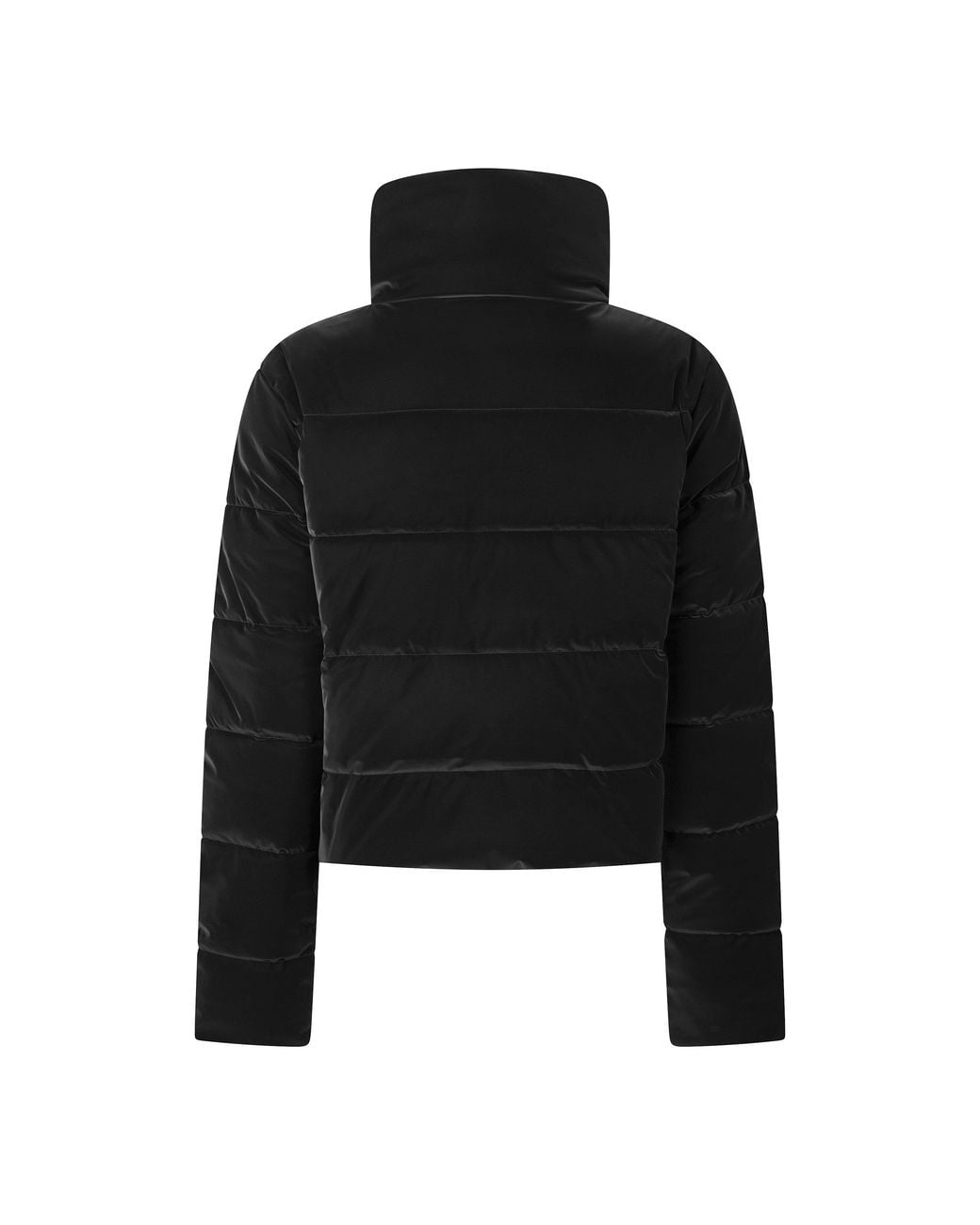 Barbour Black Cropped Velvet Puffer Jacket