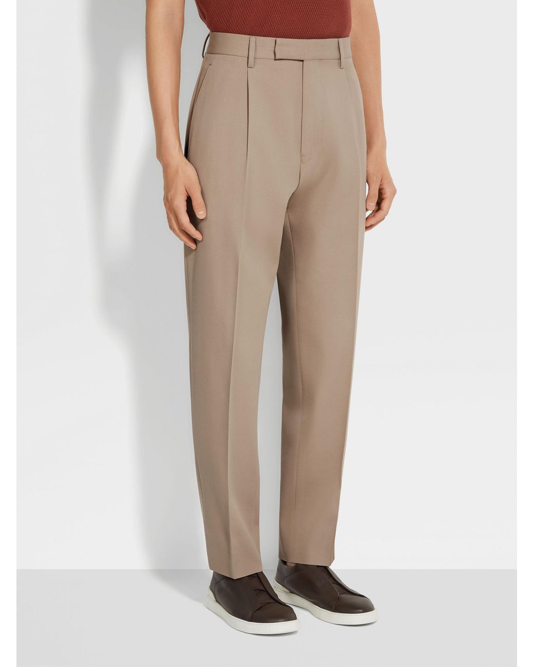 Zegna Natural Straight-Leg Tailored Trousers for men
