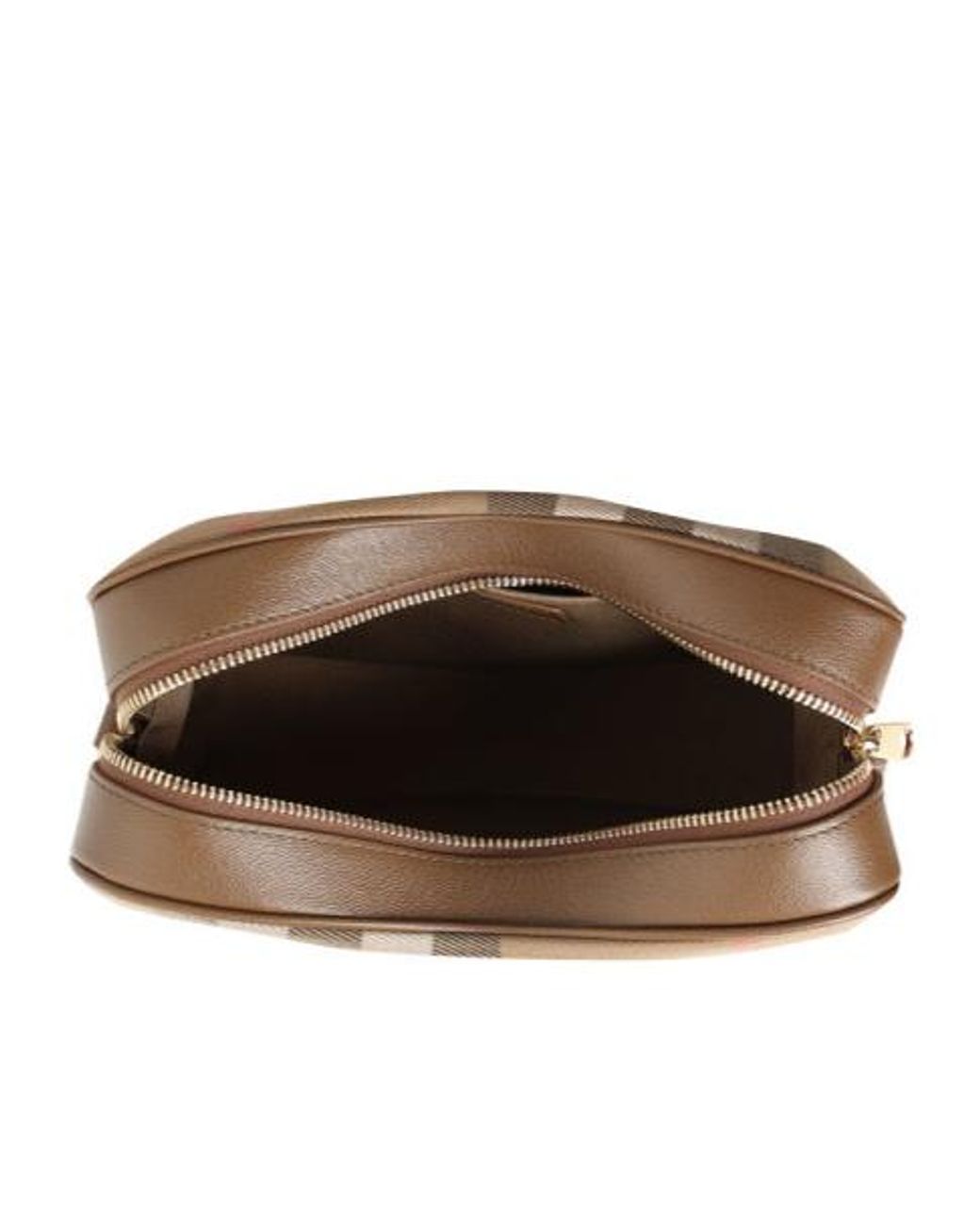 Burberry Brown Checked Large Camera Shoulder Bag