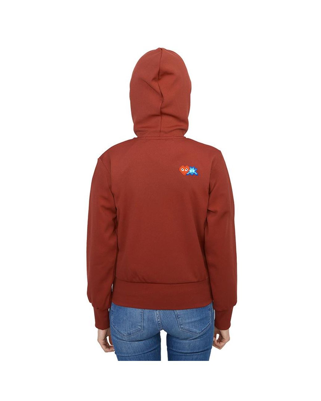COMME DES GARÇONS PLAY Red X Invader Pixelated-Heart Hoodie