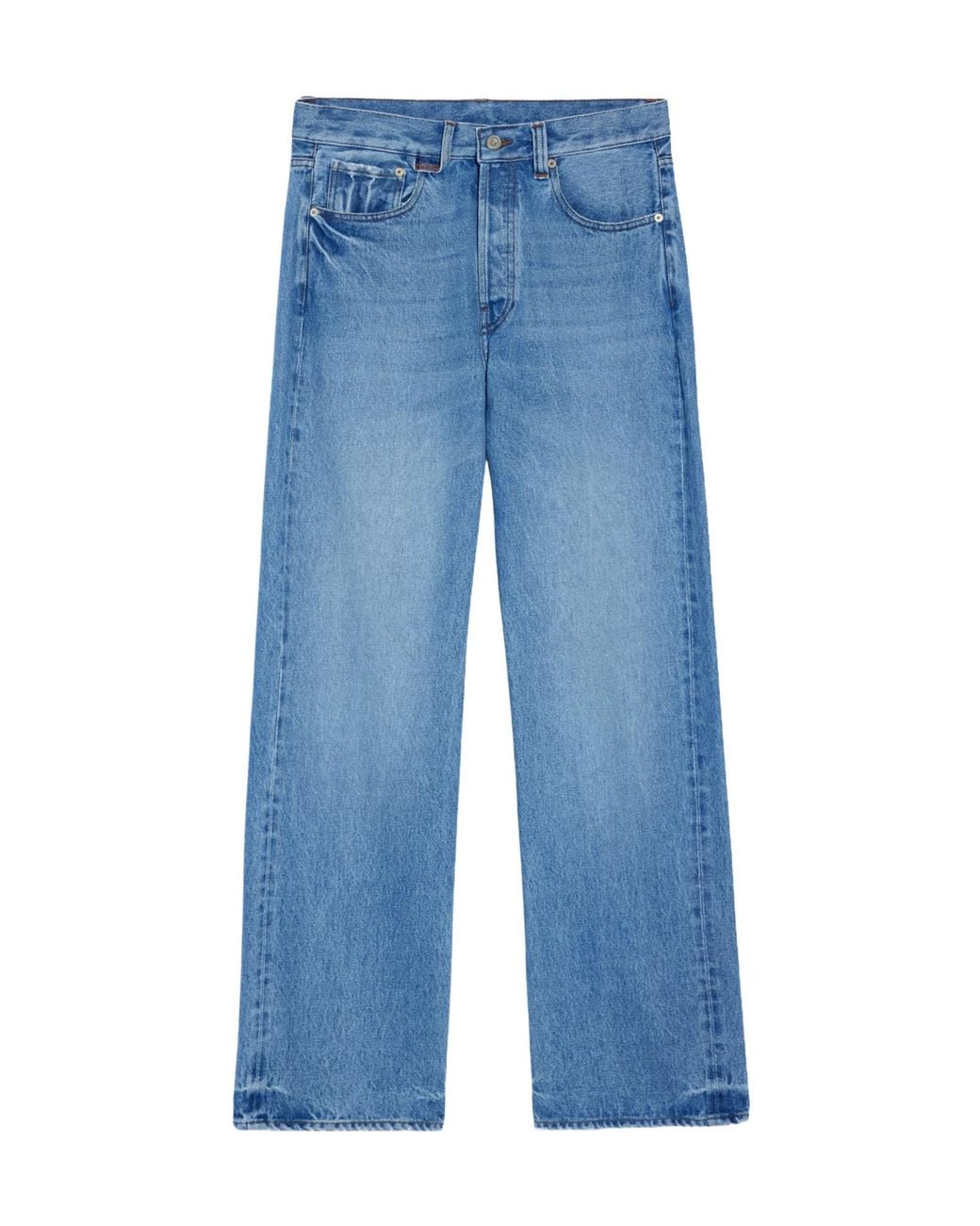Jacquemus Blue Mid-Rise Straight-Leg Jeans for men