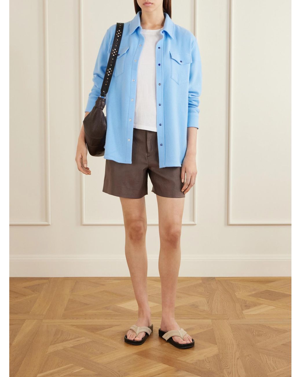 God's True Cashmere Blue Lagoon Cashmere Shirt