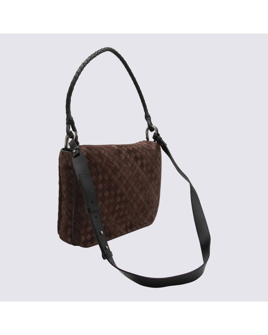 Bottega Veneta Brown Small Swing Intreccio Shoulder Bag for men