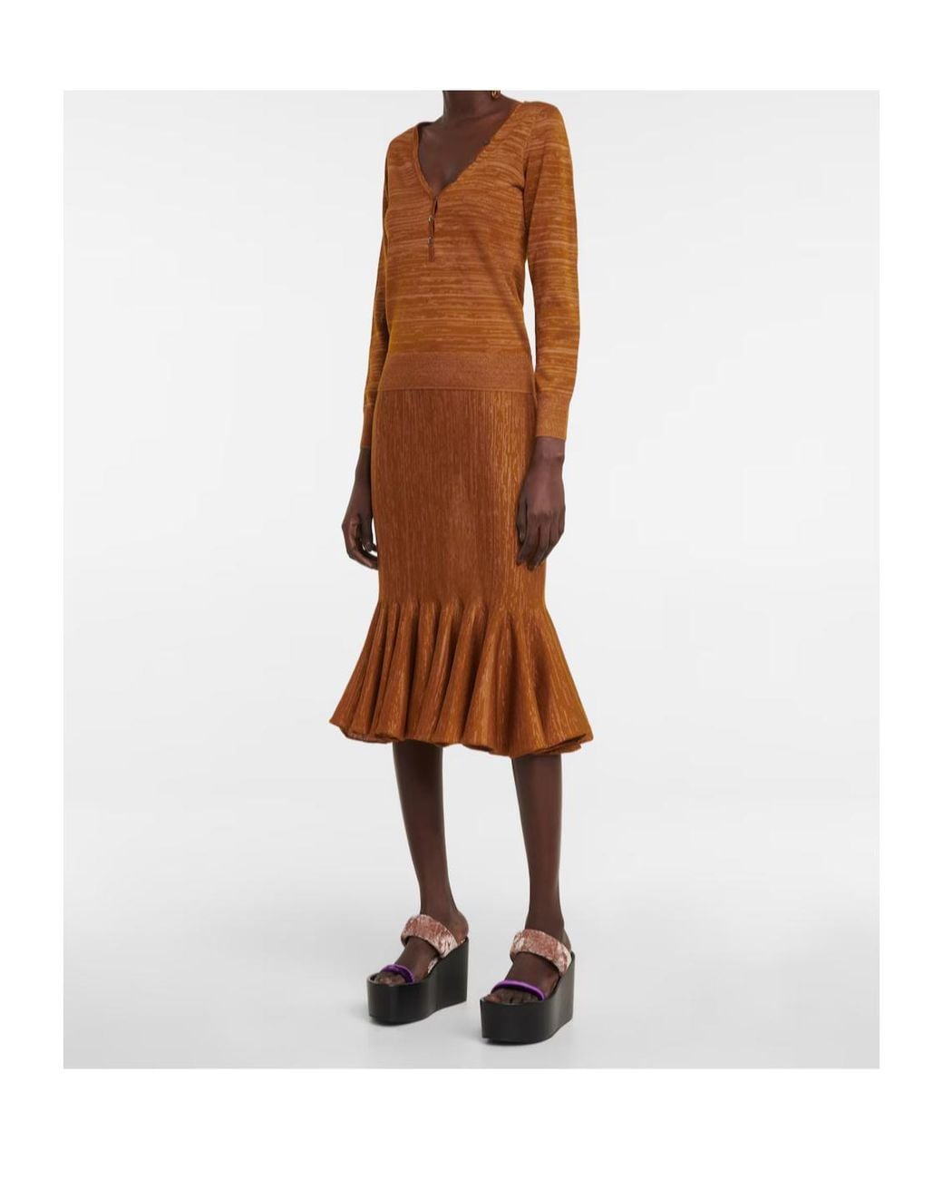 Dries Van Noten Brown Long-Sleeved Sweater