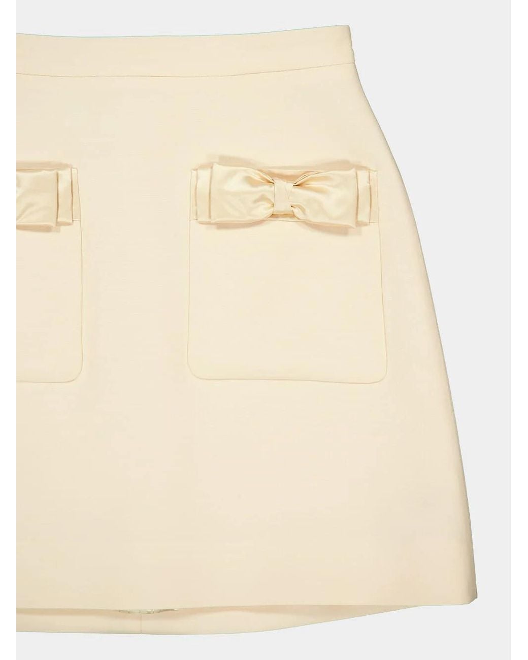 Valentino Natural Bow Detailed A-Line Mini Skirt
