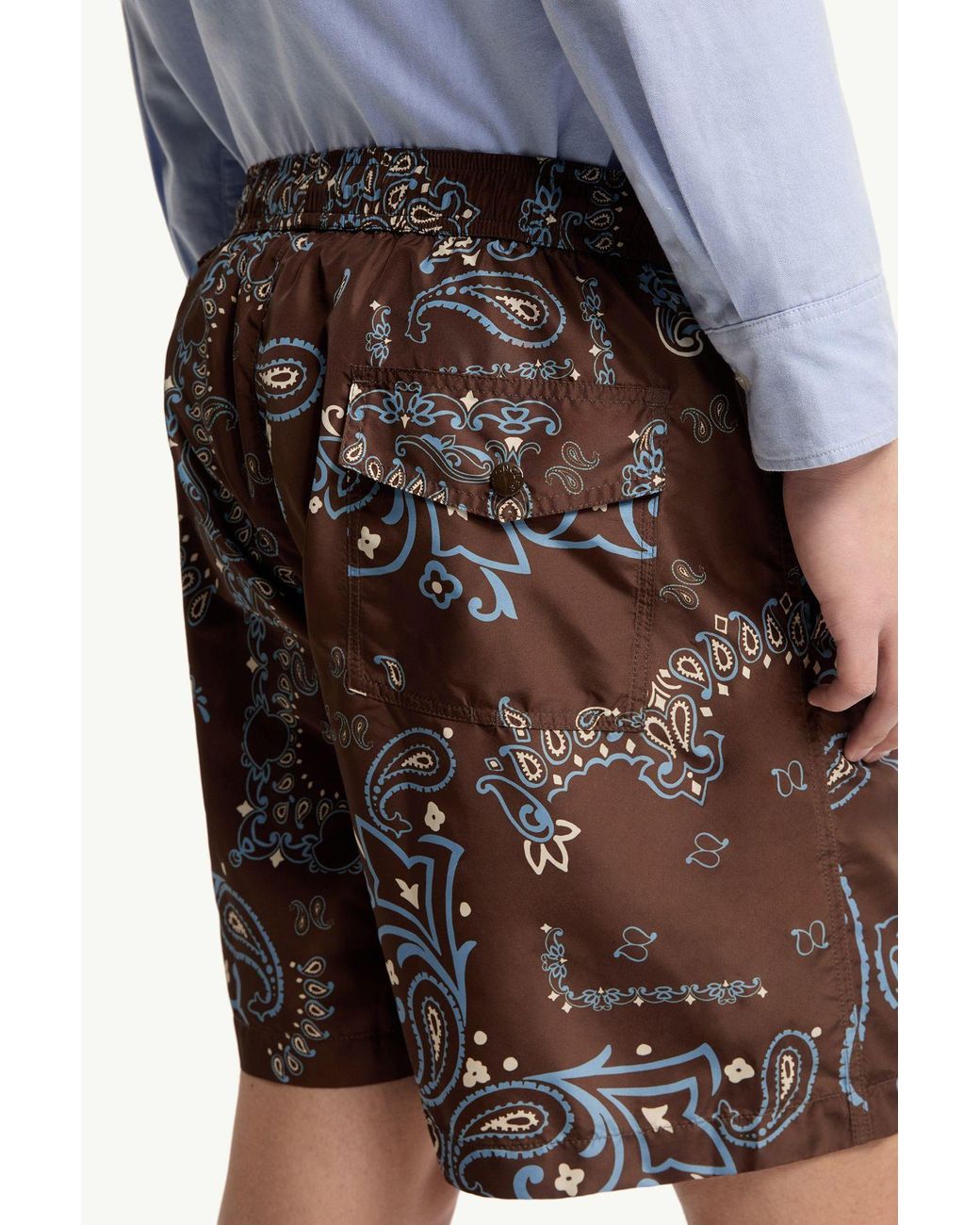 Moncler Brown Floral Swim Shorts for men