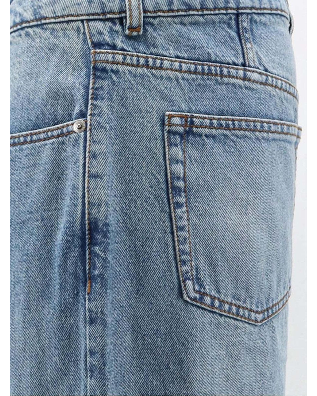 AMI Blue Ami Wide-Leg Jeans for men