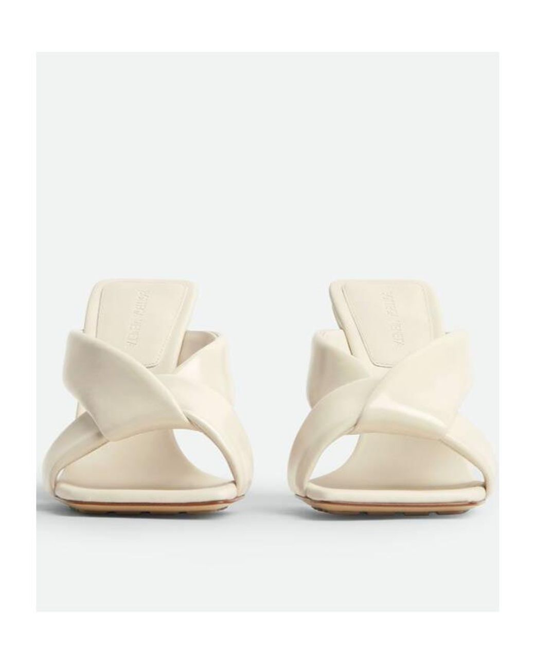 Bottega Veneta White Riva Padded Heeled Sandals