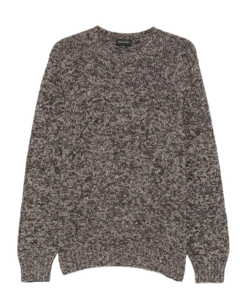 Tagliatore Gray Salen Marl-Knit Sweater for men