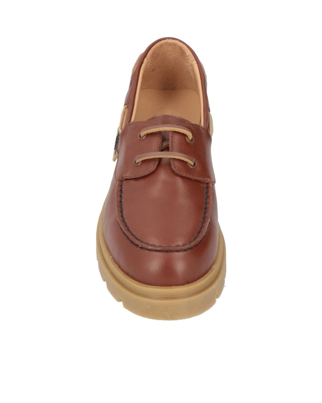 Weekend by Maxmara Brown Minimalist Leather Boat Shoes