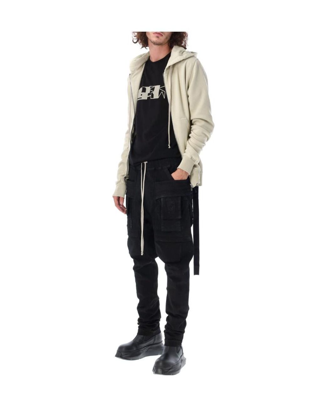 Rick Owens Black Skinny Cargo Trousers for men