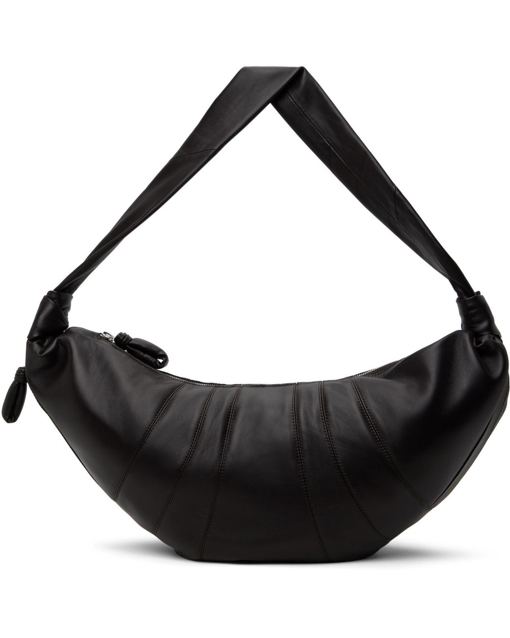 Lemaire Black Large Croissant Zipped Shoulder Bag for men