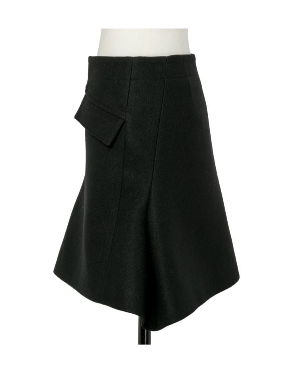Sacai Black Melton Pleated Skirt