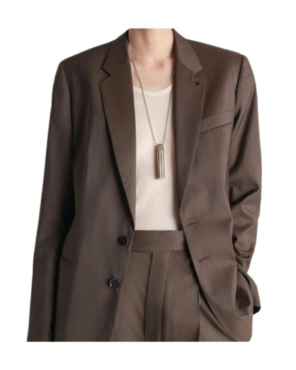 Lemaire White Carpenter-Pencil Necklace for men