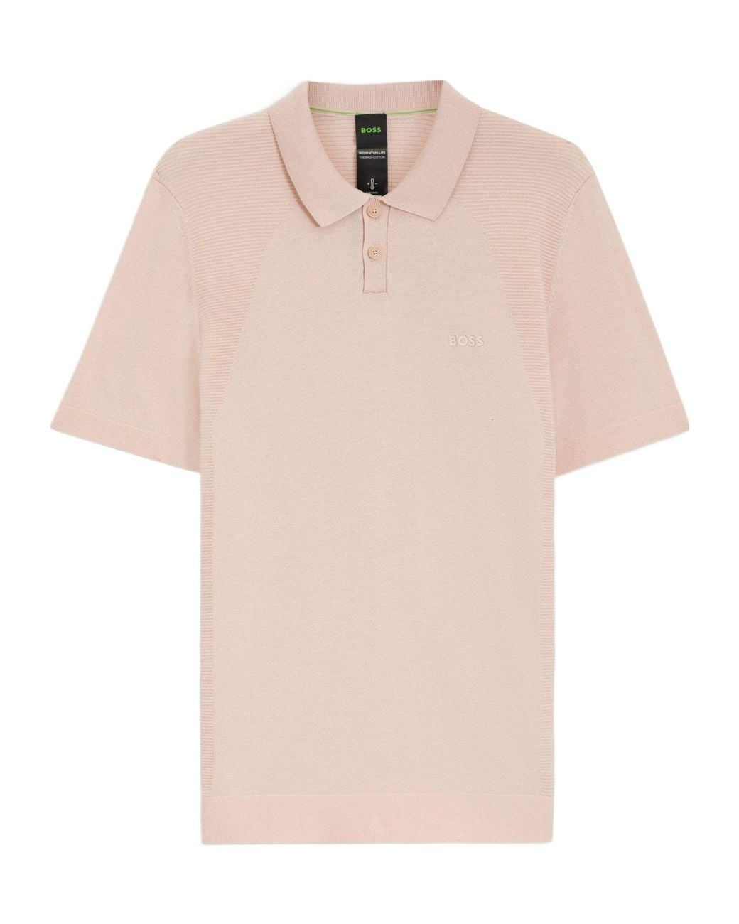 Boss Pink Short Sleeve Polo Shirt for men