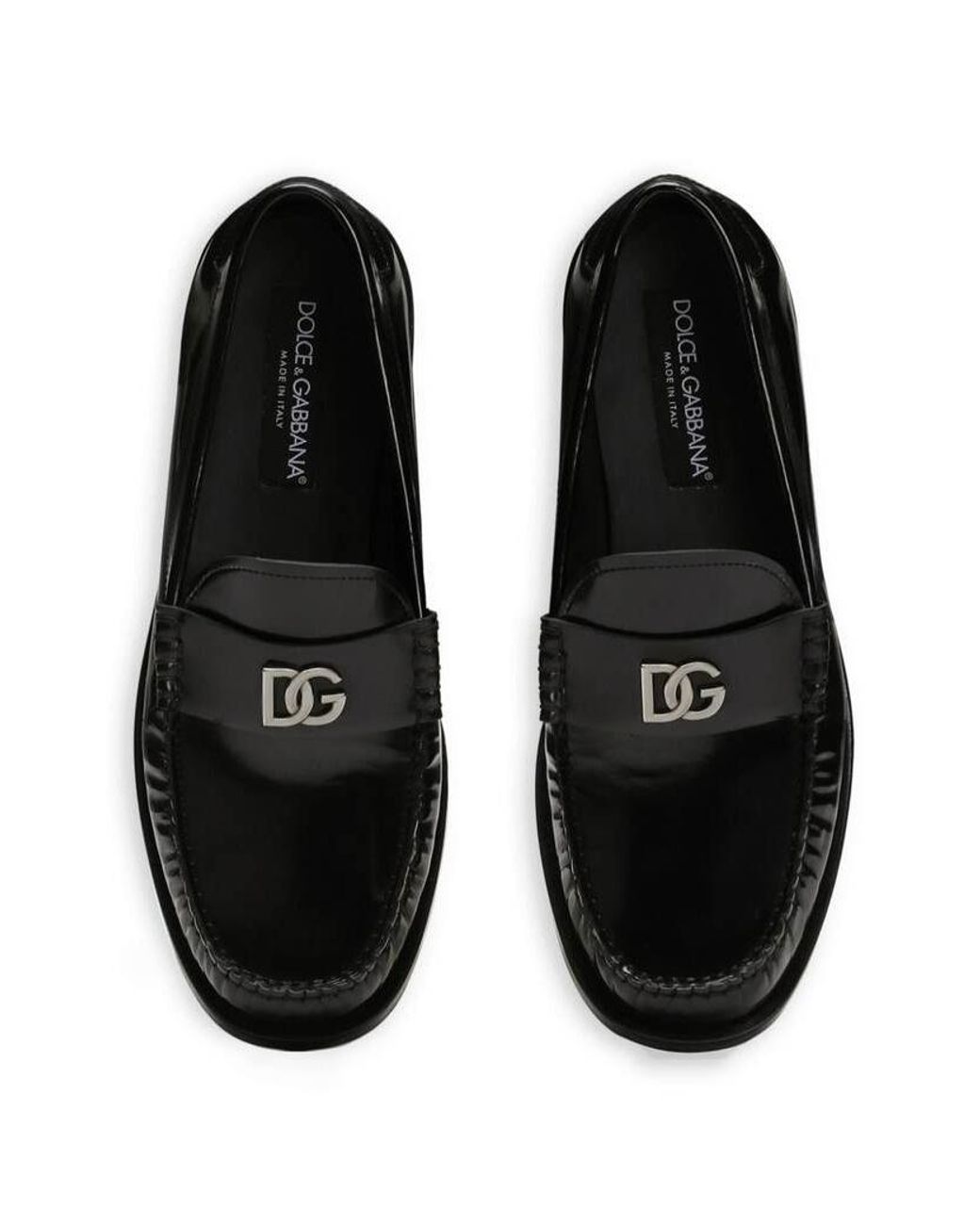Dolce & Gabbana Black Logo Plaque Loafers