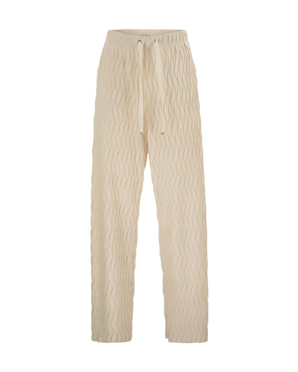 Herno Natural Wrinkled Effect Drawstring Trousers